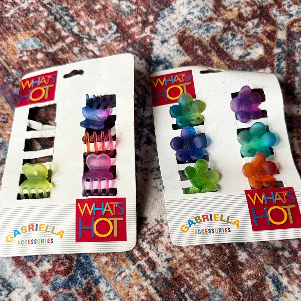 Y2K 1999- Colorful Flower Hair Clips Set